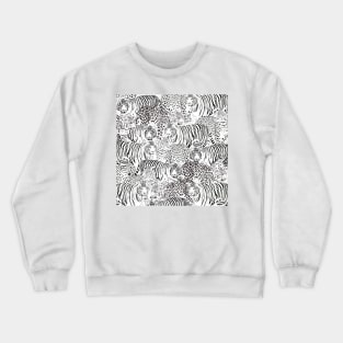 Black Leopard Tiger Animals Pattern Crewneck Sweatshirt